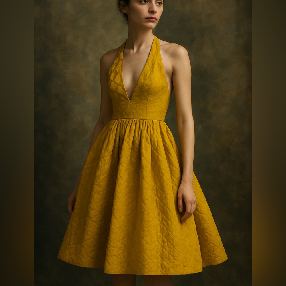 Couture Designer Jean Paul Gaultier Yellow Halter Backless Dress 2016 - Picture 6 of 7